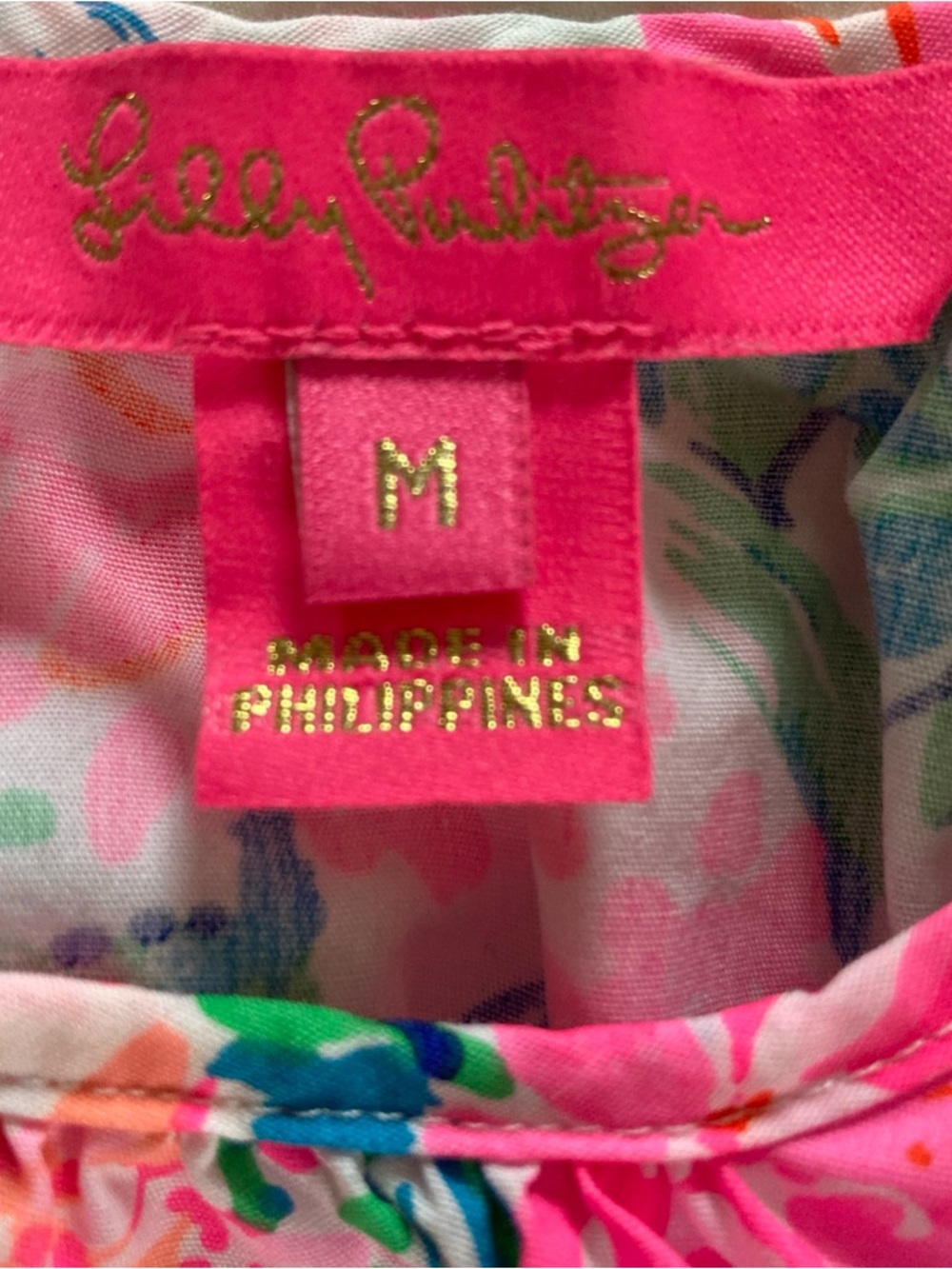 Lilly Pulitzer Pink Floral Marlee Ruffle halterTop Womens Sz medium - Picture 3 of 6